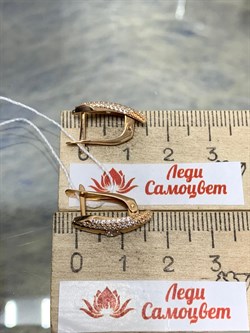 *Серьги Белый Фианит цв Красное 10-00-0001-26195-584 Вес 2,7 г - фото 175911