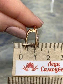 *Серьги Белый Фианит цв Красное 10-00-0001-26195-584 Вес 2,7 г - фото 175913