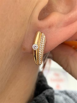 *Серьги Белый Фианит цв Красное 10-00-0001-26195-584 Вес 2,7 г - фото 175914