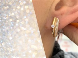 *Серьги Белый Фианит цв Красное 10-00-0001-26195-584 Вес 2,7 г - фото 175919