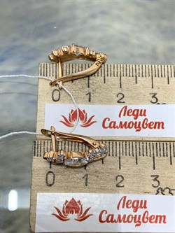 *Серьги Белый Фианит цв Красное 10-02-000S-26226-601 Вес 3,52 г - фото 175968 *Серьги Белый Фианит цв Красное 10-02-000S-26226-601 Вес 3,52 г - фото 175968