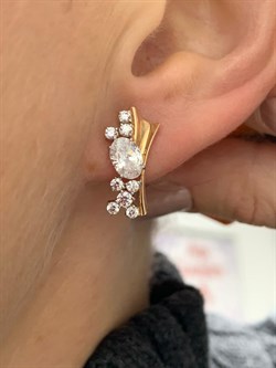 *Серьги Белый Фианит цв Красное 10-02-000S-26226-601 Вес 3,52 г - фото 175971 *Серьги Белый Фианит цв Красное 10-02-000S-26226-601 Вес 3,52 г - фото 175971