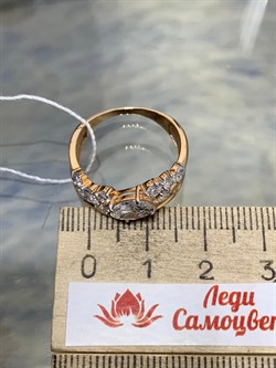 *Кольцо р.18,5 Белый Фианит цв Красное 20-02-000S-26226-414 Вес 3,73 г - фото 176020