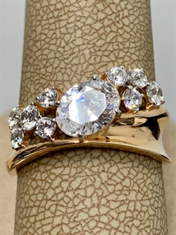 *Кольцо р.18,5 Белый Фианит цв Красное 20-02-000S-26226-414 Вес 3,73 г - фото 176023