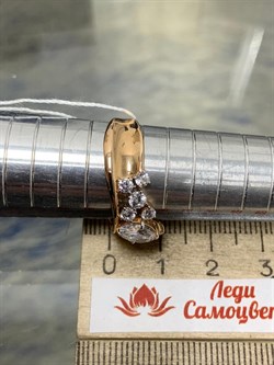 *Кольцо р.18,5 Белый Фианит цв Красное 20-02-000S-26226-414 Вес 3,73 г - фото 176026