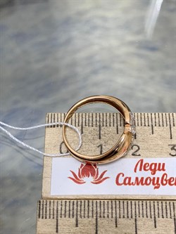 *Кольцо р.17 Белый Фианит цв Красное 20-02-000S-26231-675 Вес 2,2 г - фото 176037