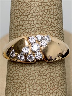 *Кольцо р.17 Белый Фианит цв Красное 20-02-000S-26231-675 Вес 2,2 г - фото 176041