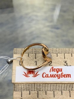 *Кольцо р.18 Белый Фианит цв Красное 20-02-0001-24923-775 Вес 2,12 г - фото 176046