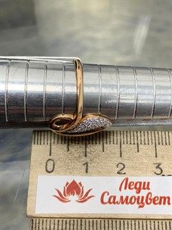 *Кольцо р.18 Белый Фианит цв Красное 20-02-0001-24923-775 Вес 2,12 г - фото 176053