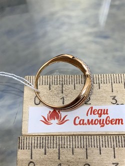 *Кольцо р.20 Белый Фианит цв Красное 20-02-0001-26300-642 Вес 3,11 г - фото 176077