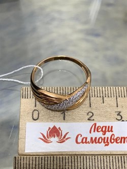 *Кольцо р.20 Белый Фианит цв Красное 20-02-0001-26300-642 Вес 3,11 г - фото 176078