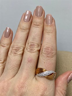 *Кольцо р.20 Белый Фианит цв Красное 20-02-0001-26300-642 Вес 3,11 г - фото 176080