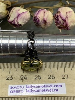 *Кольцо р.19 Цитрин Бразилия арт 60125-2 вес 5,21 г - фото 176437