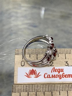 *Кольцо р.19 Гранат арт. SM-R02901-X-W-PG-X-W-797 вес 4,45 г - фото 176527 *Кольцо р.19 Гранат арт. SM-R02901-X-W-PG-X-W-797 вес 4,45 г - фото 176527