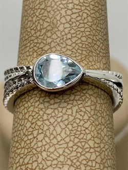 *Кольцо р.18 Голубой Топаз арт. SM-R02900-X-W-SBT-X-X-841 вес 6,36 г - фото 176775