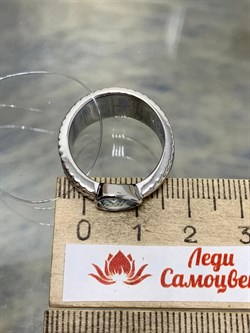 *Кольцо р.18 Голубой Топаз арт. SM-R02900-X-W-SBT-X-X-841 вес 6,36 г - фото 176778