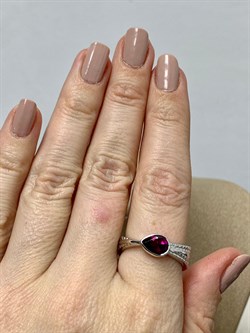 *Кольцо р.19 Родолит арт. SM-R02900-X-W-lil-X-X-970 вес 6,64 г - фото 176791