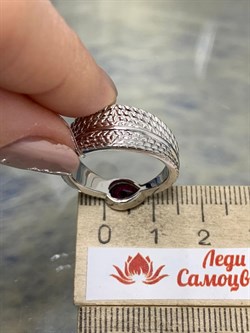 *Кольцо р.19 Родолит арт. SM-R02900-X-W-lil-X-X-970 вес 6,64 г - фото 176797