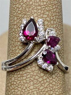 *Кольцо р.17 Родолит арт. SM-R02917-X-W-lil-X-W-323 вес 3,48 г - фото 176862