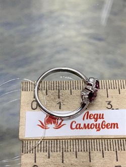 *Кольцо р.17 Родолит арт. SM-R02917-X-W-lil-X-W-323 вес 3,48 г - фото 176868