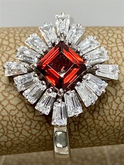 *Кольцо р.18 Гранат арт. SM-R02896-X-W-PG-X-W-475 вес 3,13 г - фото 176880