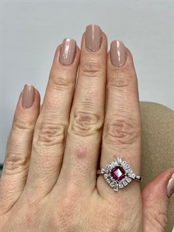 *Кольцо р.17,5 Родолит арт. SM-R02896-X-W-lil-X-W-523 вес 3,46 г - фото 176911