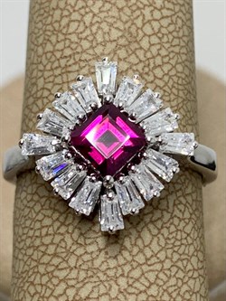 *Кольцо р.17,5 Родолит арт. SM-R02896-X-W-lil-X-W-523 вес 3,46 г - фото 176912