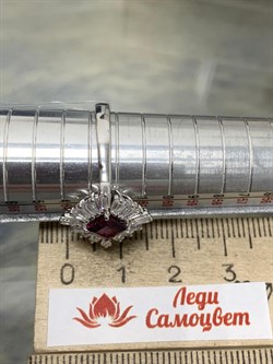 *Кольцо р.17,5 Родолит арт. SM-R02896-X-W-lil-X-W-523 вес 3,46 г - фото 176915