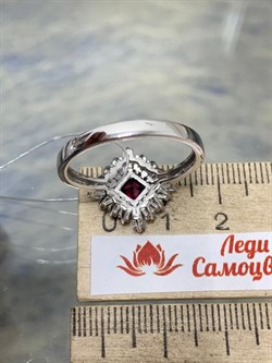 *Кольцо р.17,5 Родолит арт. SM-R02896-X-W-lil-X-W-523 вес 3,46 г - фото 176919