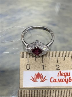 *Кольцо р.17,5 Родолит арт. SM-R02896-X-W-lil-X-W-523 вес 3,46 г - фото 176920