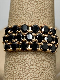 *Кольцо р.18 Черная Шпинель арт. К0837-607/ПОЗ-323 вес 2,87 г - фото 177023