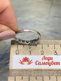 *Кольцо р.18 Голубой Топаз цв Белое арт. 22161б-969 вес 2,13 г - фото 177132 *Кольцо р.18 Голубой Топаз цв Белое арт. 22161б-969 вес 2,13 г - фото 177132