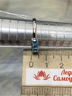 *Кольцо р.18 Голубой Топаз цв Белое арт. 22161б-969 вес 2,13 г - фото 177138 *Кольцо р.18 Голубой Топаз цв Белое арт. 22161б-969 вес 2,13 г - фото 177138