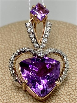 *Подвеска Аметист цв Красное арт. 32425-808 вес 3,6 г - фото 177155 *Подвеска Аметист цв Красное арт. 32425-808 вес 3,6 г - фото 177155