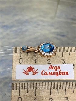 *Подвеска Голубой Топаз цв Красное арт. 32222-551 вес 2,56 г - фото 177171 *Подвеска Голубой Топаз цв Красное арт. 32222-551 вес 2,56 г - фото 177171