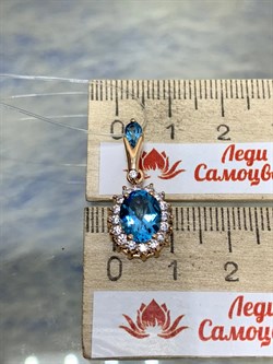 *Подвеска Голубой Топаз цв Красное арт. 32222-551 вес 2,56 г - фото 177172 *Подвеска Голубой Топаз цв Красное арт. 32222-551 вес 2,56 г - фото 177172