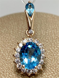 *Подвеска Голубой Топаз цв Красное арт. 32222-551 вес 2,56 г - фото 177177 *Подвеска Голубой Топаз цв Красное арт. 32222-551 вес 2,56 г - фото 177177