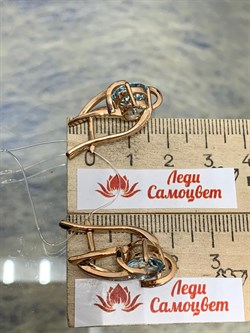 *Серьги Голубой Топаз цв Красное арт. 12477-464 вес 8,05 г - фото 177201 *Серьги Голубой Топаз цв Красное арт. 12477-464 вес 8,05 г - фото 177201