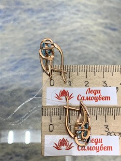 *Серьги Голубой Топаз цв Красное арт. 12477-464 вес 8,05 г - фото 177202 *Серьги Голубой Топаз цв Красное арт. 12477-464 вес 8,05 г - фото 177202