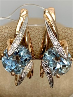 *Серьги Голубой Топаз цв Красное арт. 12477-464 вес 8,05 г - фото 177206 *Серьги Голубой Топаз цв Красное арт. 12477-464 вес 8,05 г - фото 177206