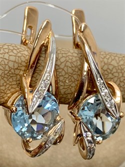 *Серьги Голубой Топаз цв Красное арт. 12477-464 вес 8,05 г - фото 177207 *Серьги Голубой Топаз цв Красное арт. 12477-464 вес 8,05 г - фото 177207