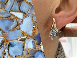 *Серьги Голубой Топаз цв Красное арт. 12477-464 вес 8,05 г - фото 177208 *Серьги Голубой Топаз цв Красное арт. 12477-464 вес 8,05 г - фото 177208