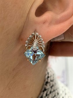 *Серьги Голубой Топаз цв Красное арт. 12548-072 вес 7,99 г - фото 177255 *Серьги Голубой Топаз цв Красное арт. 12548-072 вес 7,99 г - фото 177255