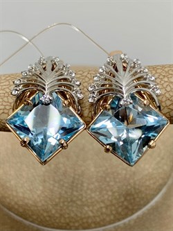 *Серьги Голубой Топаз цв Красное арт. 12548-072 вес 7,99 г - фото 177257 *Серьги Голубой Топаз цв Красное арт. 12548-072 вес 7,99 г - фото 177257