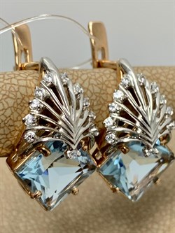 *Серьги Голубой Топаз цв Красное арт. 12548-072 вес 7,99 г - фото 177259 *Серьги Голубой Топаз цв Красное арт. 12548-072 вес 7,99 г - фото 177259