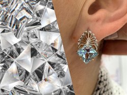 *Серьги Голубой Топаз цв Красное арт. 12548-072 вес 7,99 г - фото 177261 *Серьги Голубой Топаз цв Красное арт. 12548-072 вес 7,99 г - фото 177261