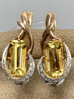 *Серьги Цитрин цв Красное арт. 12569-471 вес 7,13 г - фото 177291 *Серьги Цитрин цв Красное арт. 12569-471 вес 7,13 г - фото 177291