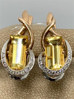 *Серьги Цитрин цв Красное арт. 12569-471 вес 7,13 г - фото 177292 *Серьги Цитрин цв Красное арт. 12569-471 вес 7,13 г - фото 177292