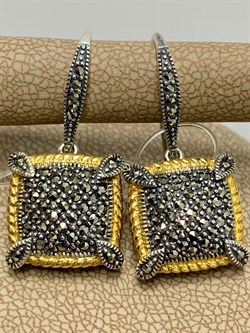 *Серьги Петли Марказит арт. ME01294оз-018 Вес 6,47 г - фото 177463 *Серьги Петли Марказит арт. ME01294оз-018 Вес 6,47 г - фото 177463