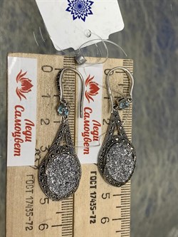 *Серьги Петли Марказит арт. ME01769o-1-490 Вес 9,65 г - фото 177492